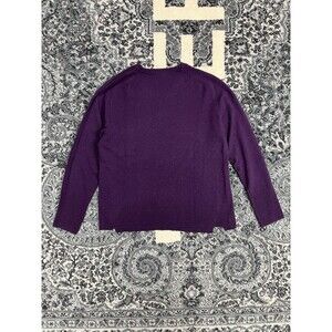 Johnny Was Miskika Waffle Crew Neck Pullover Sweater Size M Purple